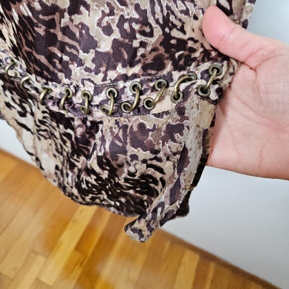 Y2K Karen Millen Silk Slip Midi Dress Sz 8 Animal Print Holiday Party Dress - Picture 14 of 14